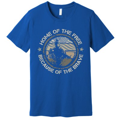 Home Of The Free Because Of The Brave Usa Military Veteran Gift Premium T-Shirt