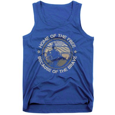 Home Of The Free Because Of The Brave Usa Military Veteran Gift Tank Top