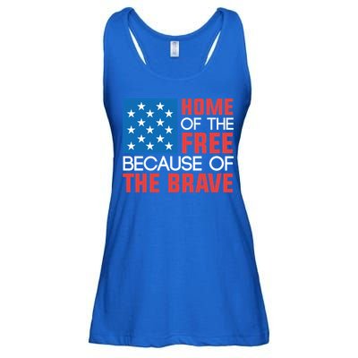 Home Of The Free Because Of The Brave Gift Ladies Essential Flowy Tank
