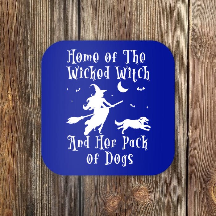 Home Of The Wicked Witch And Her Pack Of Dog Funny Halloween Gift Coaster