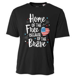 Home Of The Free Veterans 4th of July  Wife Patriotic Cooling Performance Crew T-Shirt