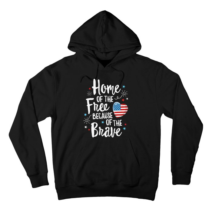 Home Of The Free Veterans 4th of July  Wife Patriotic Hoodie