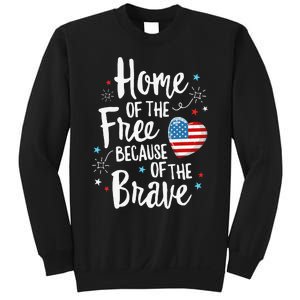 Home Of The Free Veterans 4th of July  Wife Patriotic Sweatshirt