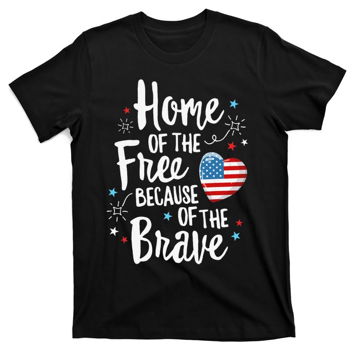 Home Of The Free Veterans 4th of July  Wife Patriotic T-Shirt