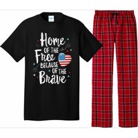 Home Of The Free Veterans 4th of July  Wife Patriotic Pajama Set