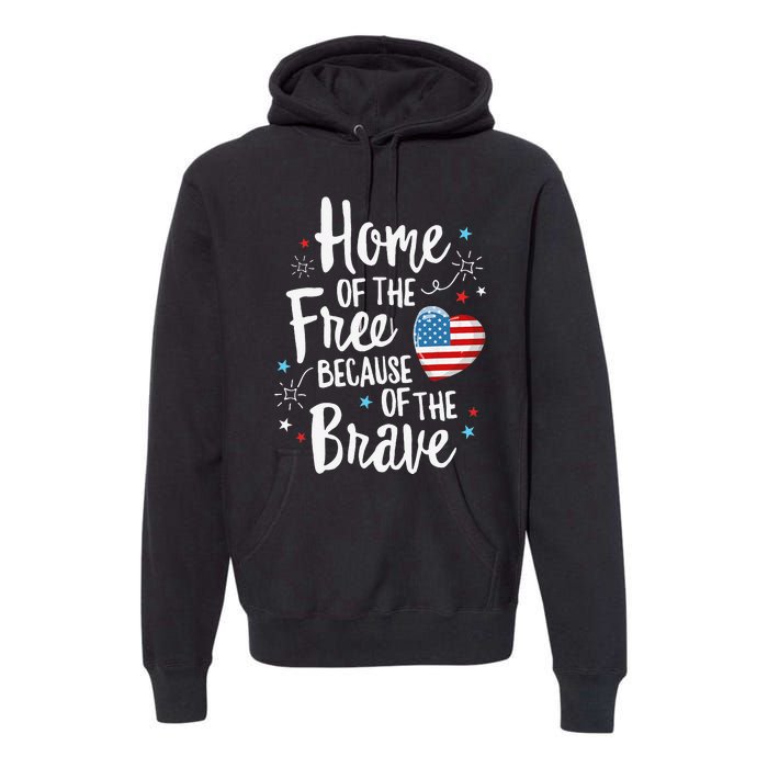 Home Of The Free Veterans 4th of July  Wife Patriotic Premium Hoodie