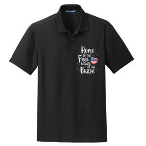 Home Of The Free Veterans 4th of July  Wife Patriotic Dry Zone Grid Polo