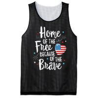 Home Of The Free Veterans 4th of July  Wife Patriotic Mesh Reversible Basketball Jersey Tank