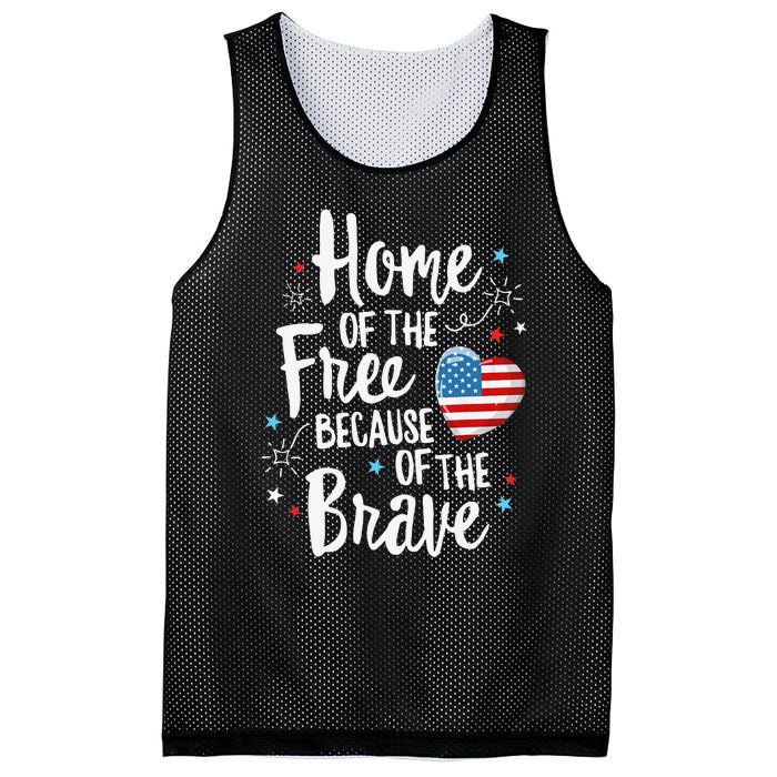 Home Of The Free Veterans 4th of July  Wife Patriotic Mesh Reversible Basketball Jersey Tank