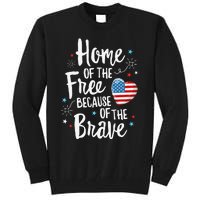 Home Of The Free Veterans 4th of July  Wife Patriotic Tall Sweatshirt