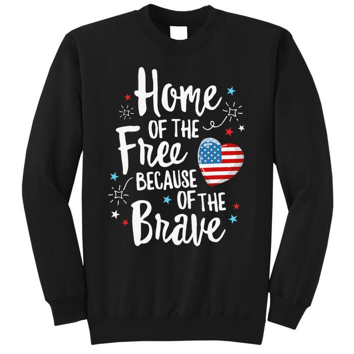 Home Of The Free Veterans 4th of July  Wife Patriotic Tall Sweatshirt