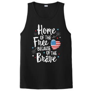 Home Of The Free Veterans 4th of July  Wife Patriotic PosiCharge Competitor Tank