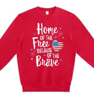 Home Of The Free Veterans 4th of July  Wife Patriotic Premium Crewneck Sweatshirt