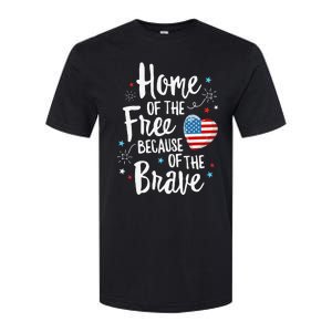 Home Of The Free Veterans 4th of July  Wife Patriotic Softstyle CVC T-Shirt