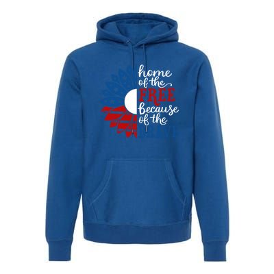 Home Of The Free Because Of The Brave American Flag Gift Premium Hoodie