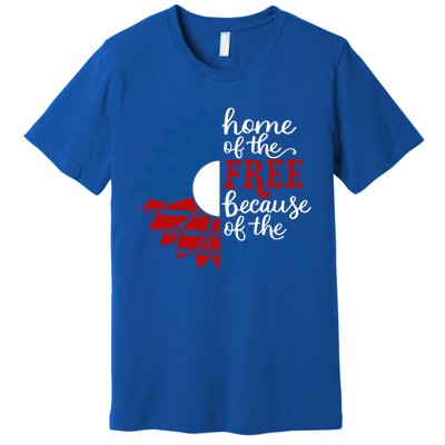 Home Of The Free Because Of The Brave American Flag Gift Premium T-Shirt