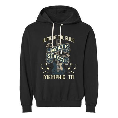 Home Of The Blues Beale Street Memphis Musician Guitarist Garment-Dyed Fleece Hoodie