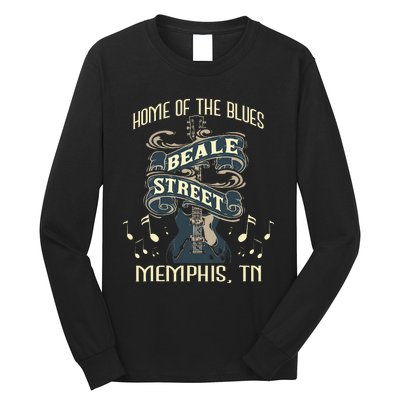 Home Of The Blues Beale Street Memphis Musician Guitarist Long Sleeve Shirt