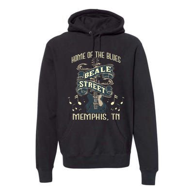 Home Of The Blues Beale Street Memphis Musician Guitarist Premium Hoodie