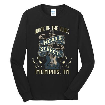 Home Of The Blues Beale Street Memphis Musician Guitarist Tall Long Sleeve T-Shirt