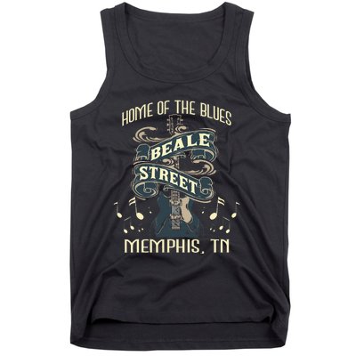 Home Of The Blues Beale Street Memphis Musician Guitarist Tank Top