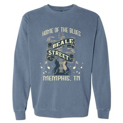 Home Of The Blues Beale Street Memphis Musician Guitarist Garment-Dyed Sweatshirt