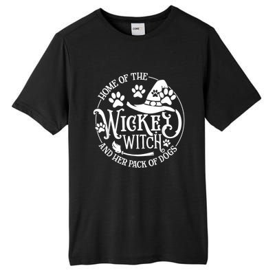 Home Of The Wicked Witch And Her Pack Of Dog Funny Halloween Tall Fusion ChromaSoft Performance T-Shirt