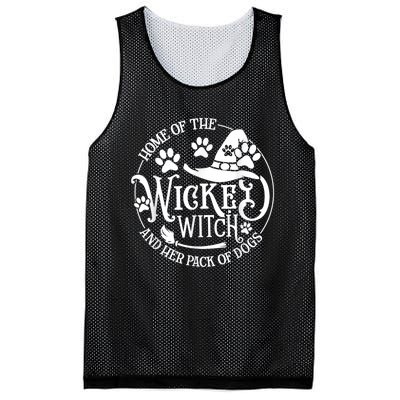 Home Of The Wicked Witch And Her Pack Of Dog Funny Halloween Mesh Reversible Basketball Jersey Tank