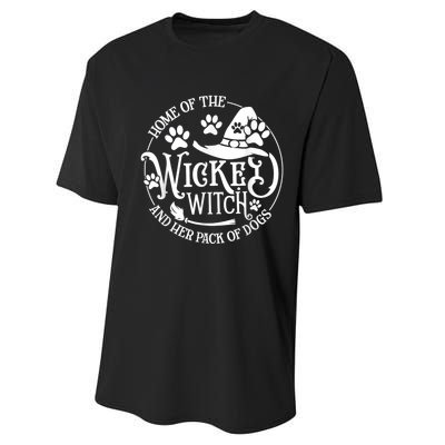 Home Of The Wicked Witch And Her Pack Of Dog Funny Halloween Performance Sprint T-Shirt