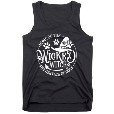 Home Of The Wicked Witch And Her Pack Of Dog Funny Halloween Tank Top