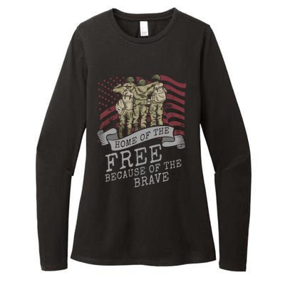 Home Of The Free Because Of The Brave Soldier Proud Veteran Gift Womens CVC Long Sleeve Shirt