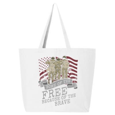 Home Of The Free Because Of The Brave Soldier Proud Veteran Gift 25L Jumbo Tote