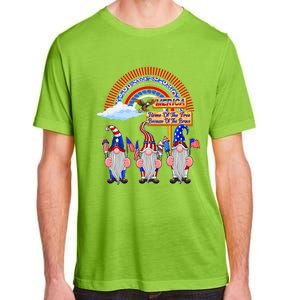 Home Of The Free Because Of The Brave Patriotic Gnome Gift Adult ChromaSoft Performance T-Shirt