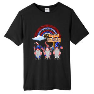 Home Of The Free Because Of The Brave Patriotic Gnome Gift Tall Fusion ChromaSoft Performance T-Shirt