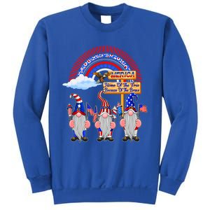 Home Of The Free Because Of The Brave Patriotic Gnome Gift Sweatshirt