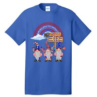 Home Of The Free Because Of The Brave Patriotic Gnome Gift Tall T-Shirt