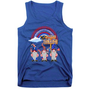 Home Of The Free Because Of The Brave Patriotic Gnome Gift Tank Top