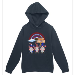 Home Of The Free Because Of The Brave Patriotic Gnome Gift Urban Pullover Hoodie