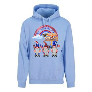 Home Of The Free Because Of The Brave Patriotic Gnome Gift Unisex Surf Hoodie