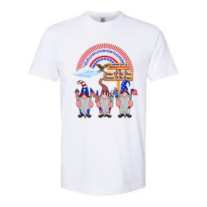 Home Of The Free Because Of The Brave Patriotic Gnome Gift Softstyle CVC T-Shirt