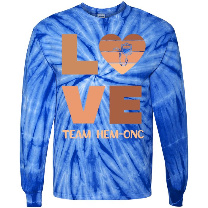 Hematology Oncology Team Black History Nurse Cancer Tech Cna Gift Tie-Dye Long Sleeve Shirt