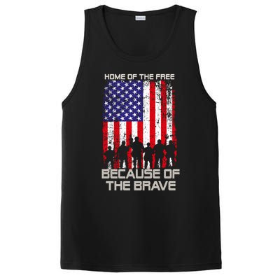 Home Of The Free Because Of The Brave Patriotic Veterans Gift PosiCharge Competitor Tank