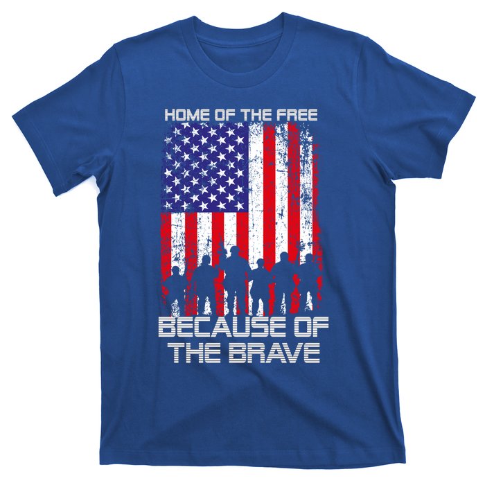 Home Of The Free Because Of The Brave Patriotic Veterans Gift T-Shirt