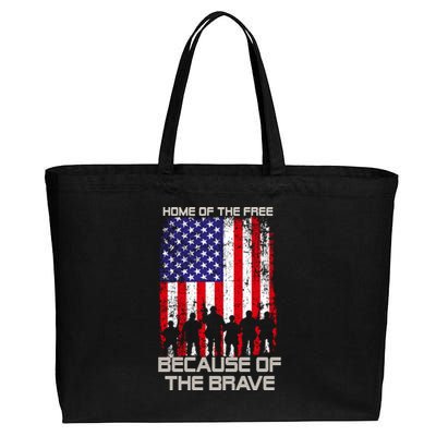 Home Of The Free Because Of The Brave Patriotic Veterans Gift Cotton Canvas Jumbo Tote