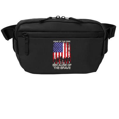 Home Of The Free Because Of The Brave Patriotic Veterans Gift Crossbody Pack