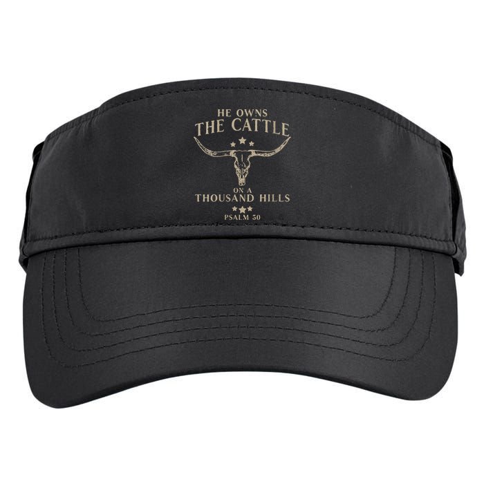 He Owns The Cattle On A Thousand Hills Psalm 50 Adult Drive Performance Visor