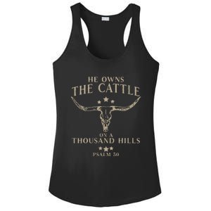 He Owns The Cattle On A Thousand Hills Psalm 50 Ladies PosiCharge Competitor Racerback Tank