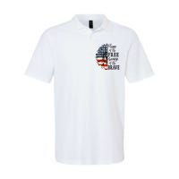 Home Of The Free Because Of The Brave Patriotic Flower Softstyle Adult Sport Polo