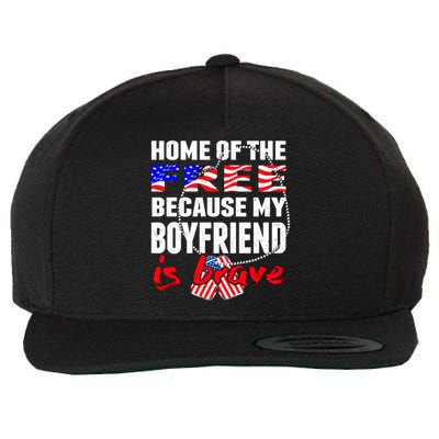 Home Of The Free My Friend Is Brave Proud Army Friend Cute Gift Wool Snapback Cap