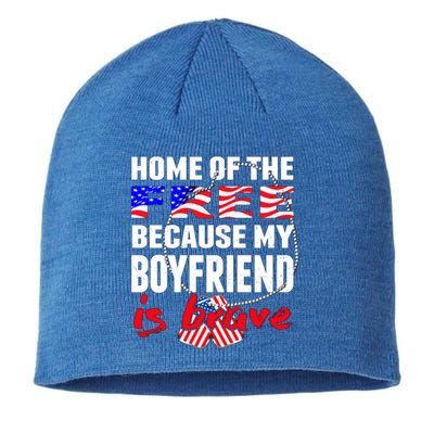 Home Of The Free My Friend Is Brave Proud Army Friend Cute Gift Sustainable Beanie